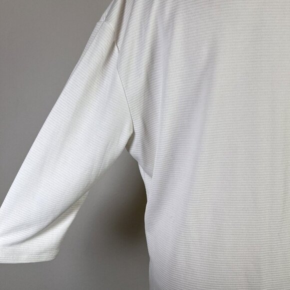 Seg'ments Essentials for Women Top XXL White Textured V Neck Soft Modal Tencel - Picture 6 of 15